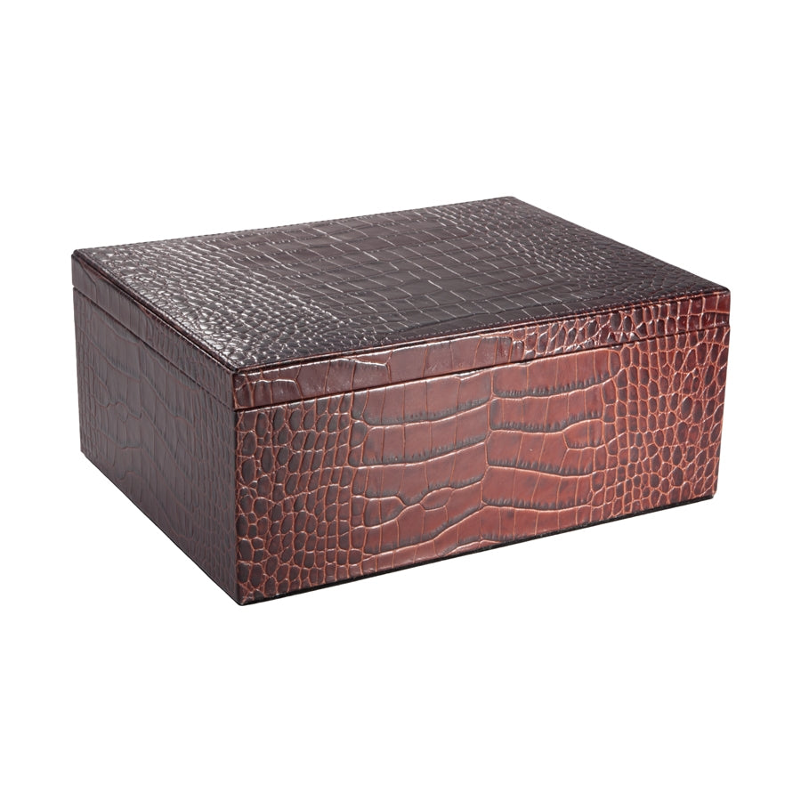 Graphic Image Large Leather Box - Brown Graphic Image Large Leather Box - Brown