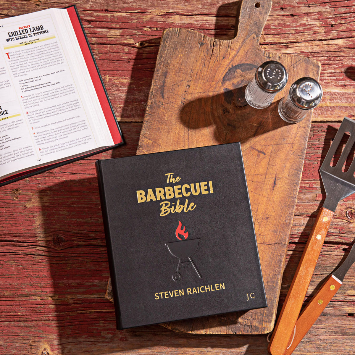 The Barbecue! Bible | Black Bonded Leather – Graphic Image