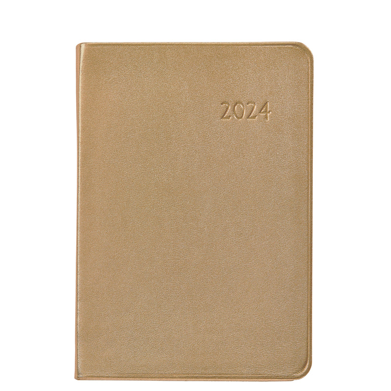2024 Daily Journal Planner  British Tan Traditional Leather