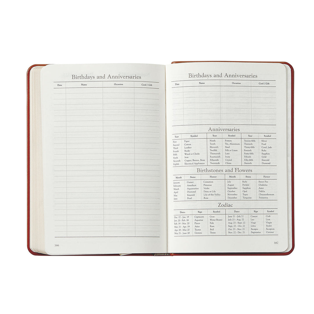 2026 Daily Journal Planner Black Traditional Leather Graphic Image