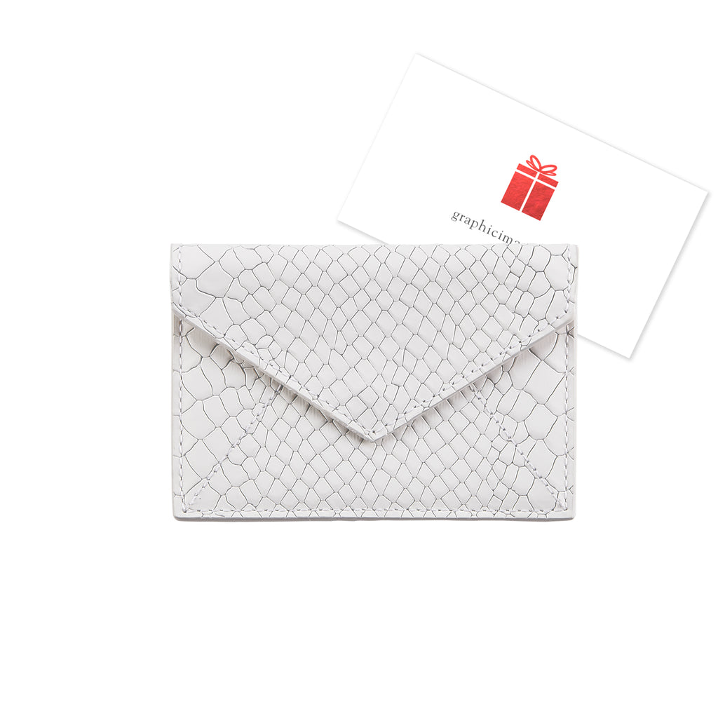 Gift Card with Personalized Leather Card Case Graphic Image