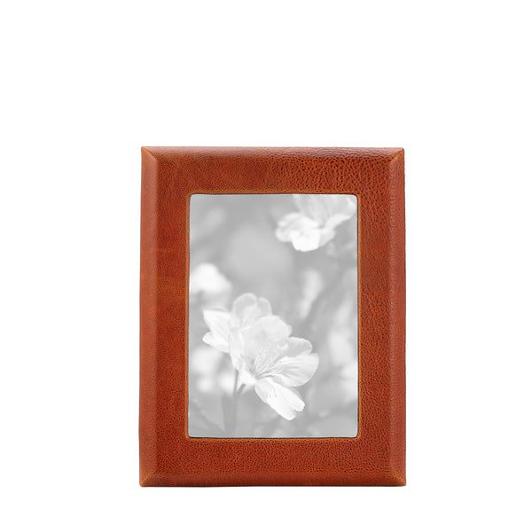 5” x 7” Leather Picture Frame | Cognac Harness Leather – Graphic Image