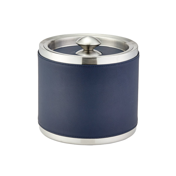 Leather Ice Bucket with Tongs