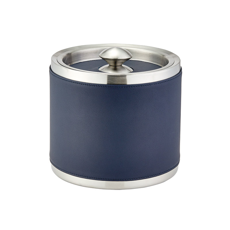 Leather Ice Bucket with Tongs