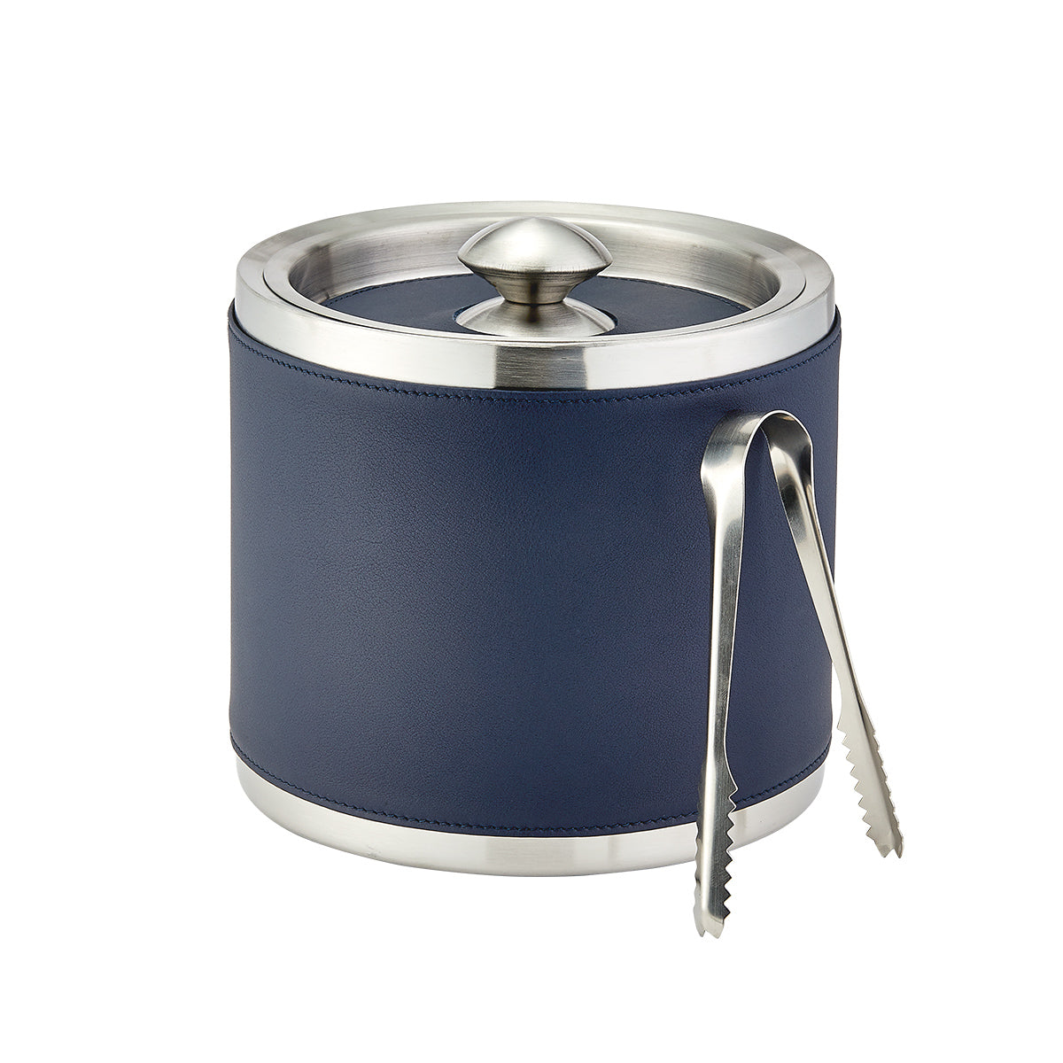 Leather Ice Bucket | Blue Traditional Leather – Graphic Image