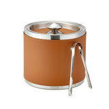 Leather Ice Bucket with Tongs