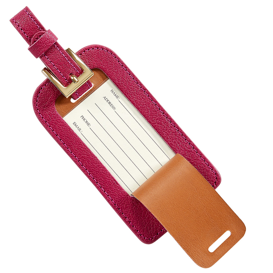 Azalea Tags Luggage Tag | Azalea Goatskin Leather – Graphic Image