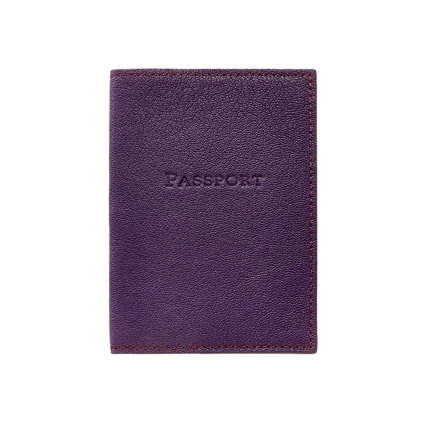 Passport Holder | Purple Goatskin Leather – Graphic Image