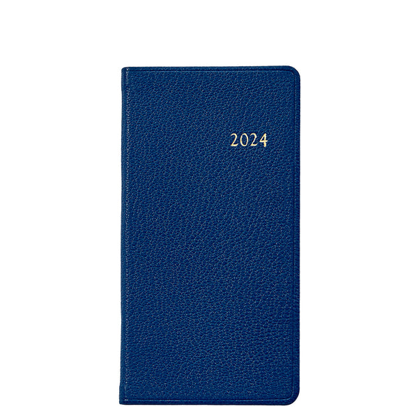2024 British-Tan 5in Pocket Datebook Diary Smooth Calfskin Leather by Graphic Image