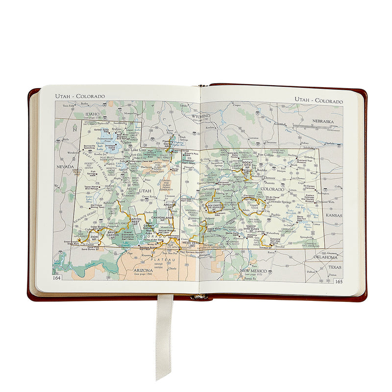 Rocky Mountains Travel Journal  Black Traditional Leather – Graphic Image