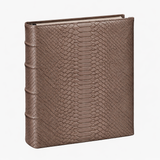 Medium 4-Ring Clear Pocket Album Taupe Python