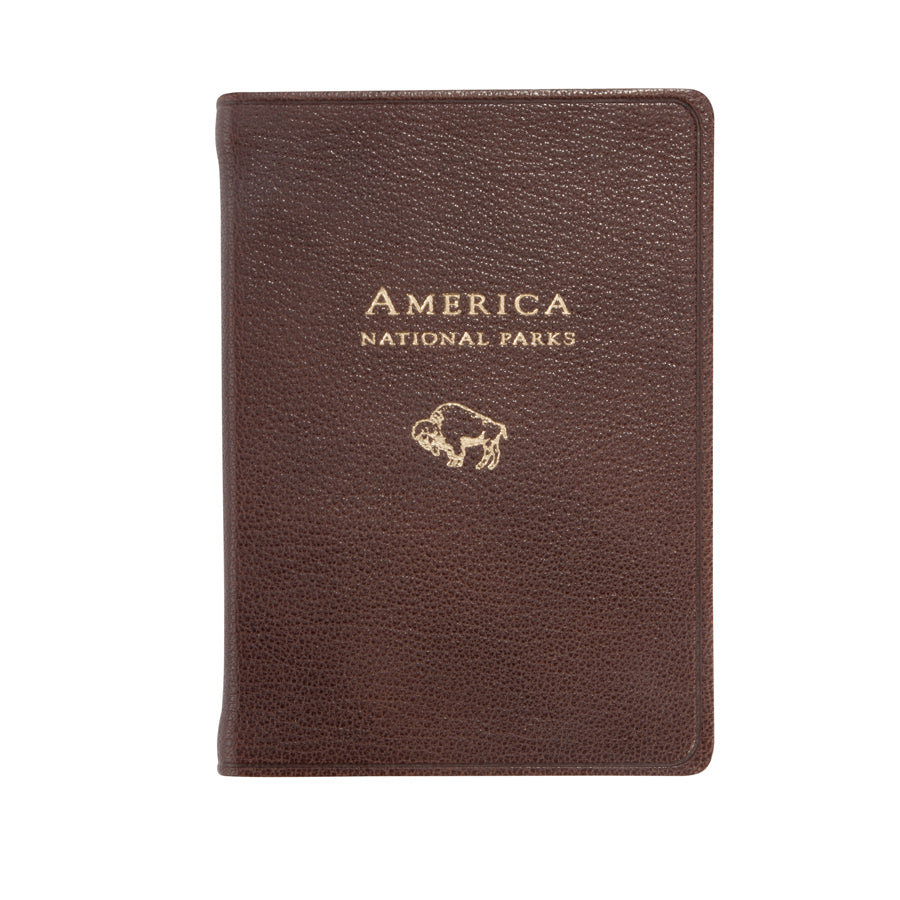 America National Parks Mocha Goatskin Leather Graphic Image america-national-parks-mocha-goatskin-leather-graphic-image