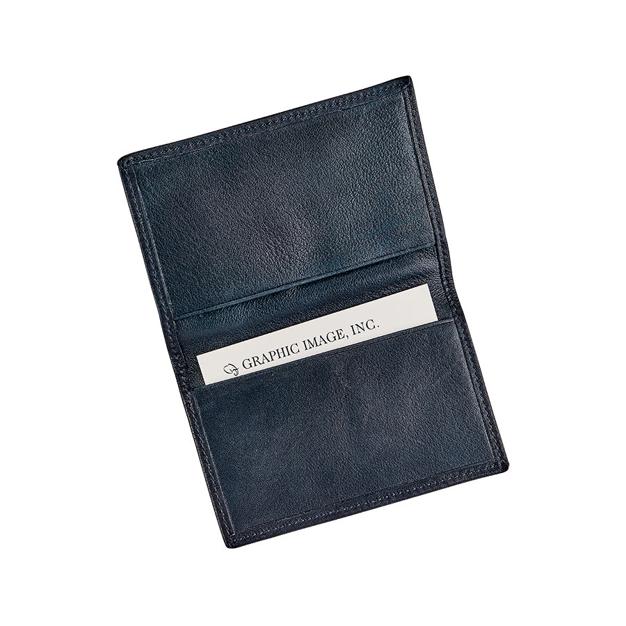 Graphic Image Fold-Over Business Card Case Black Traditional Leather Graphic Image Fold-Over Business Card Case Black Traditional Leather