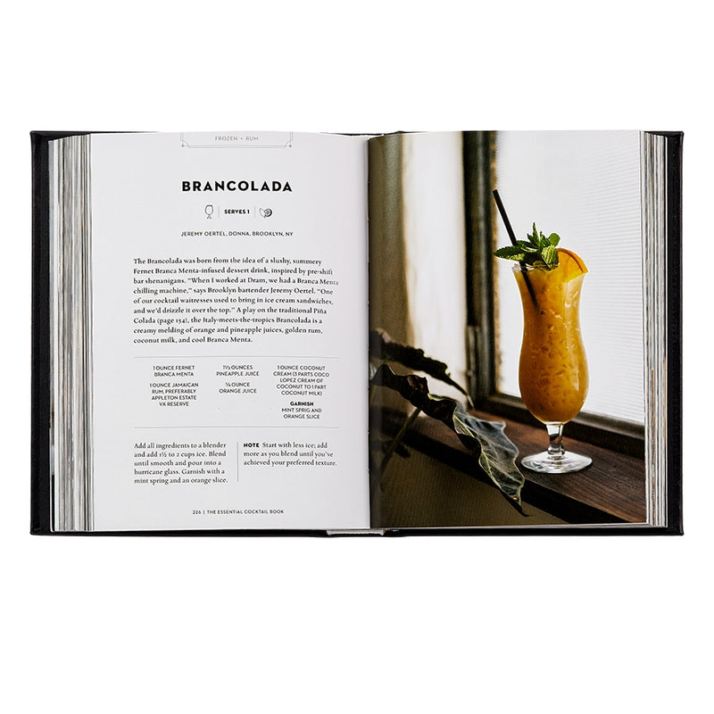 The Essential Cocktail Book  Black Bonded Leather – Graphic Image