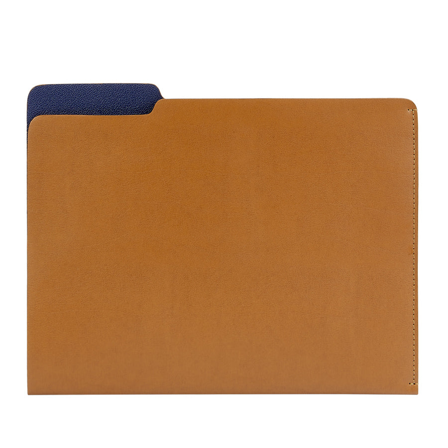 Carlo File Folder | Tan Genuine Leather – Graphic Image