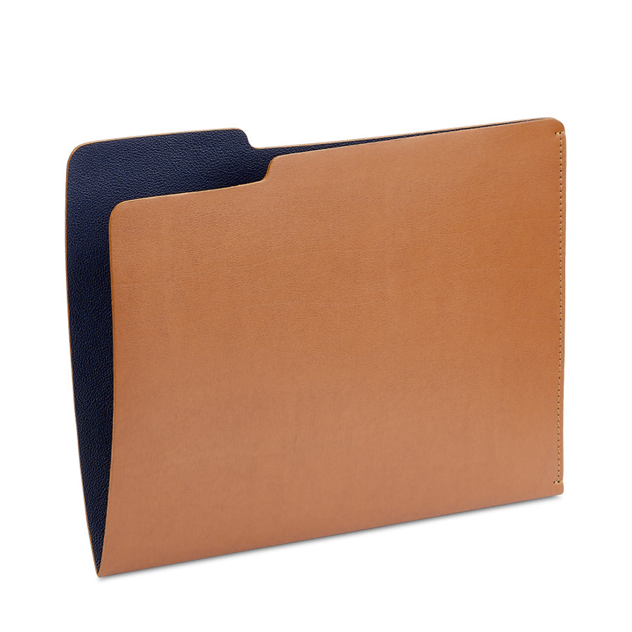 Carlo File Folder | Tan Genuine Leather – Graphic Image