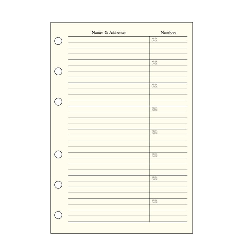 Desk Address Book Refills