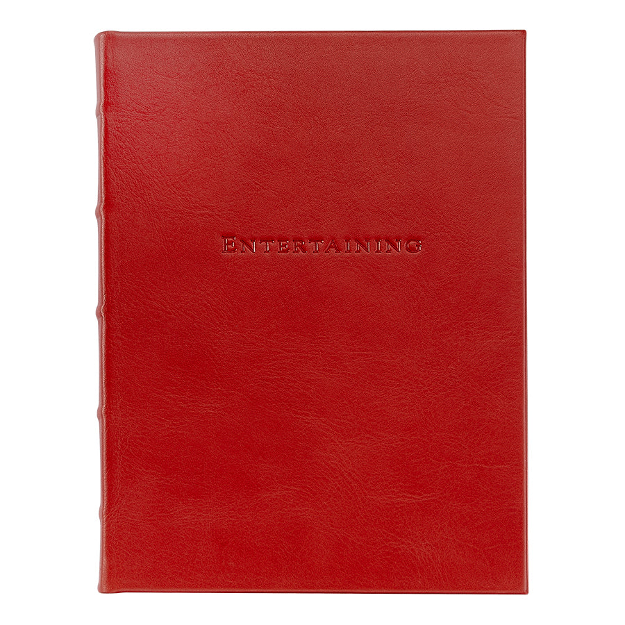 Entangled Book Red Entertaining Book | Red Traditional Leather – Graphic Image