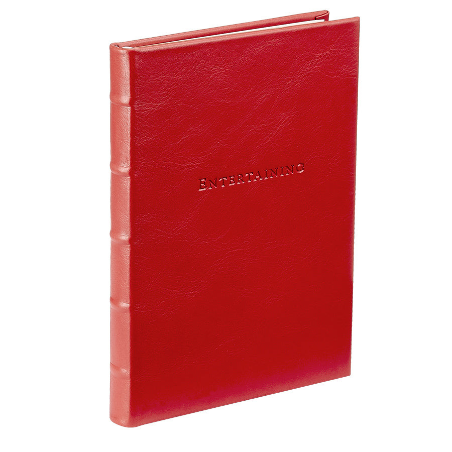 Entangled Book Red Entertaining Book | Red Traditional Leather – Graphic Image