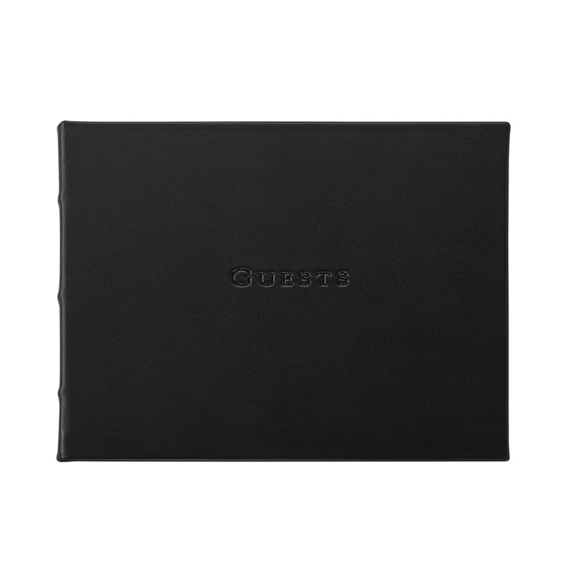 Guest Book  Black Traditional Leather – Graphic Image