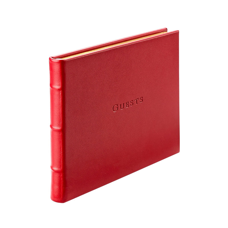 Guest Book  British Tan Traditional Leather – Graphic Image