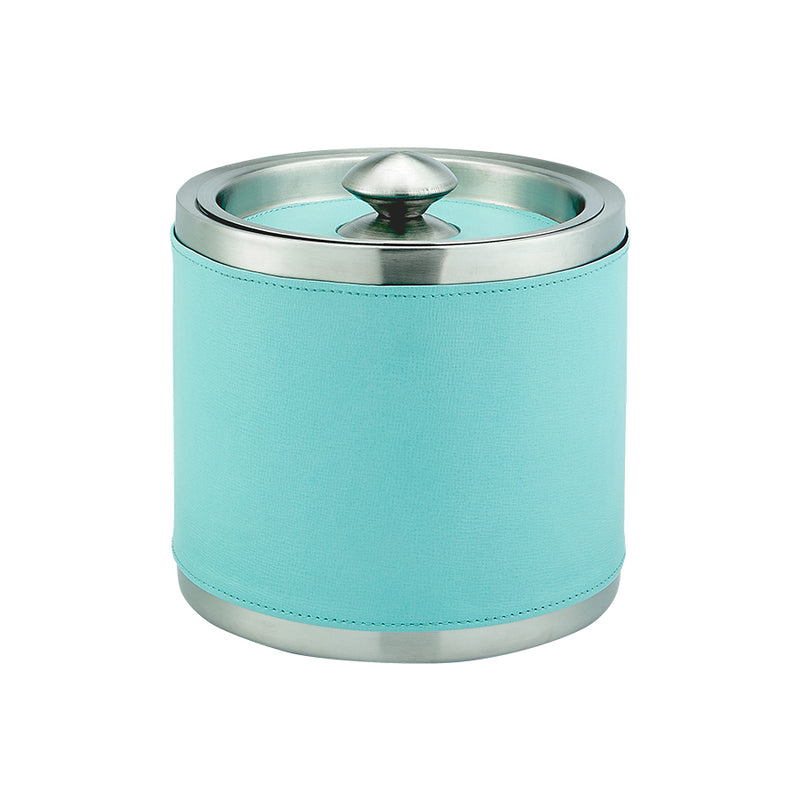 Leather Ice Bucket with Tongs