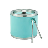 Leather Ice Bucket with Tongs