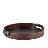 Round Leather Bar Tray