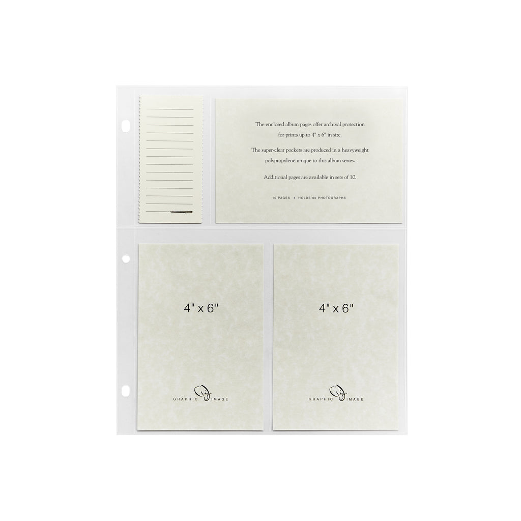 Genuine Graphic Image™ slip-in 4x6 pocket refill pages for