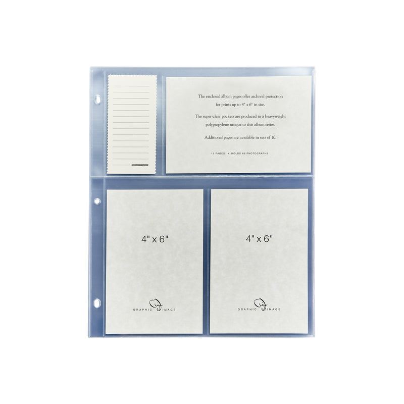 4 x 6 Large Clear Pocket Album Refill