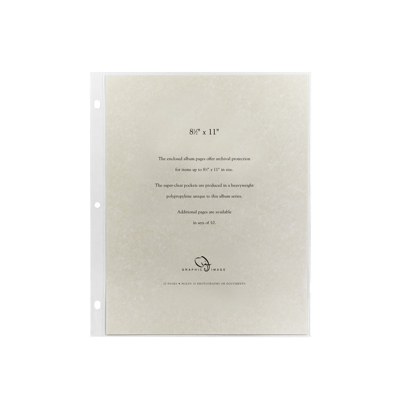 8 1/2 x 11 Large Clear Pocket Album Refill